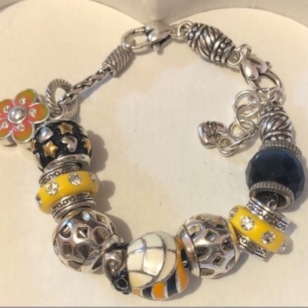 Brighton Bee My Honey bead Big bumblebee Enameled in yellow black white Retired - Picture 11 of 11